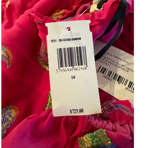 SALONI Pink Midi Dress with Pattern - Picture 9 of 11